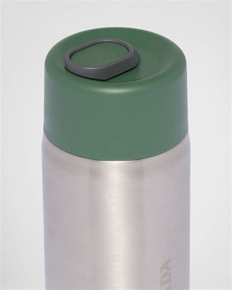 Silver/spruce Stainless steel travel mug, 340 ml 